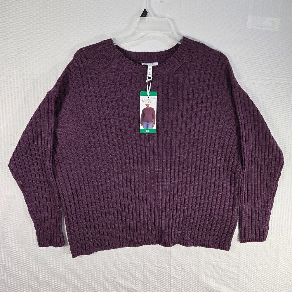 Jessica Simpson Women's XL Ribbed Knit Sweater Purple NWT